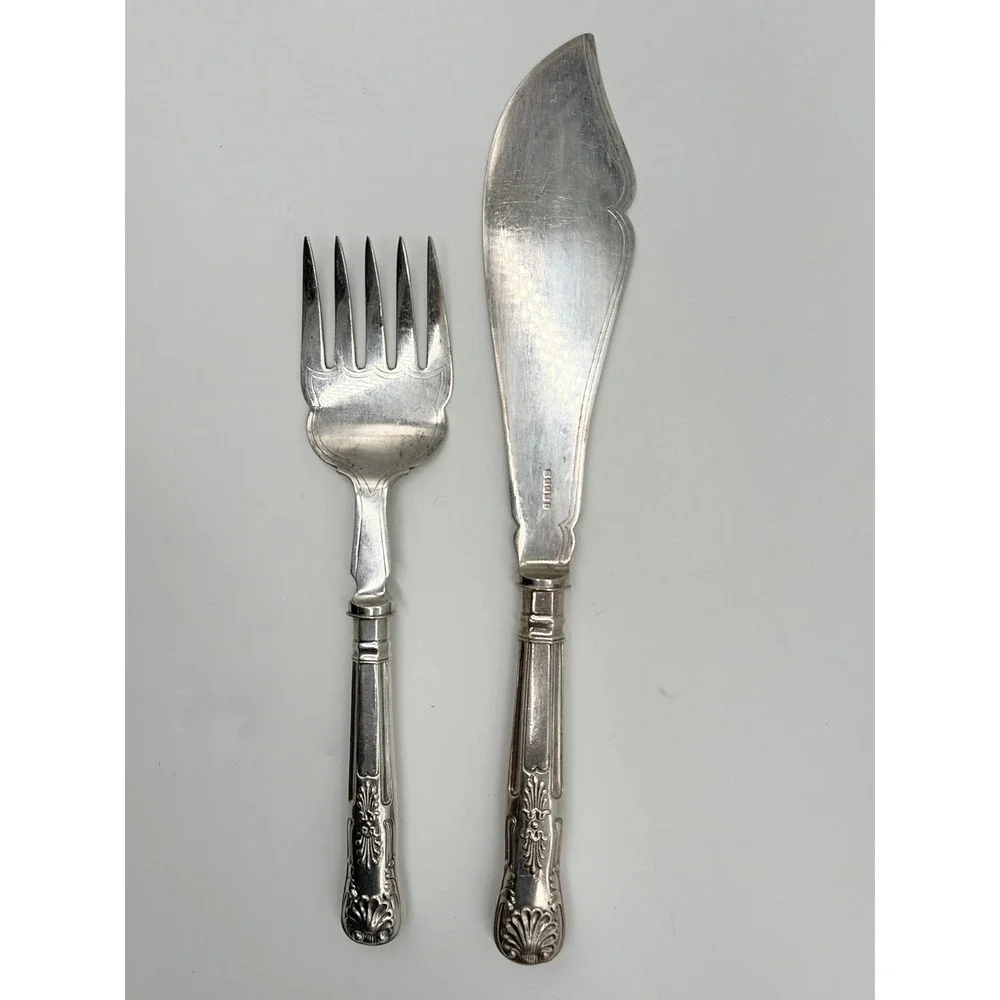 Victorian English‎ Silverplate Fish Serving Set, Sheffield c. 1890